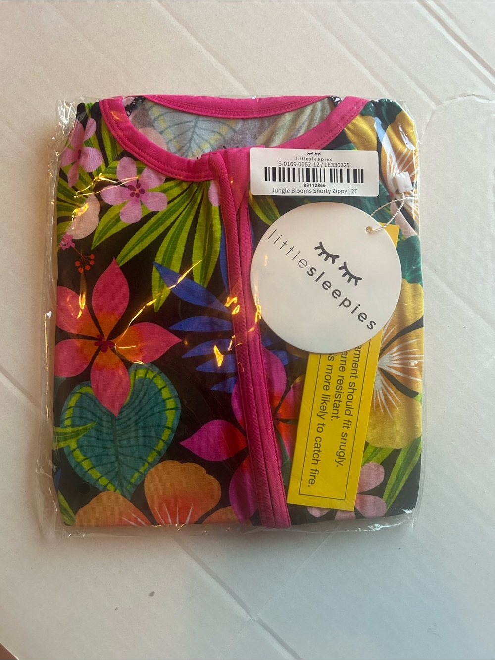 Little Sleepies Jungle Blooms Shorty Zippy Swimsuit - Pink, Green, Yellow, Blue